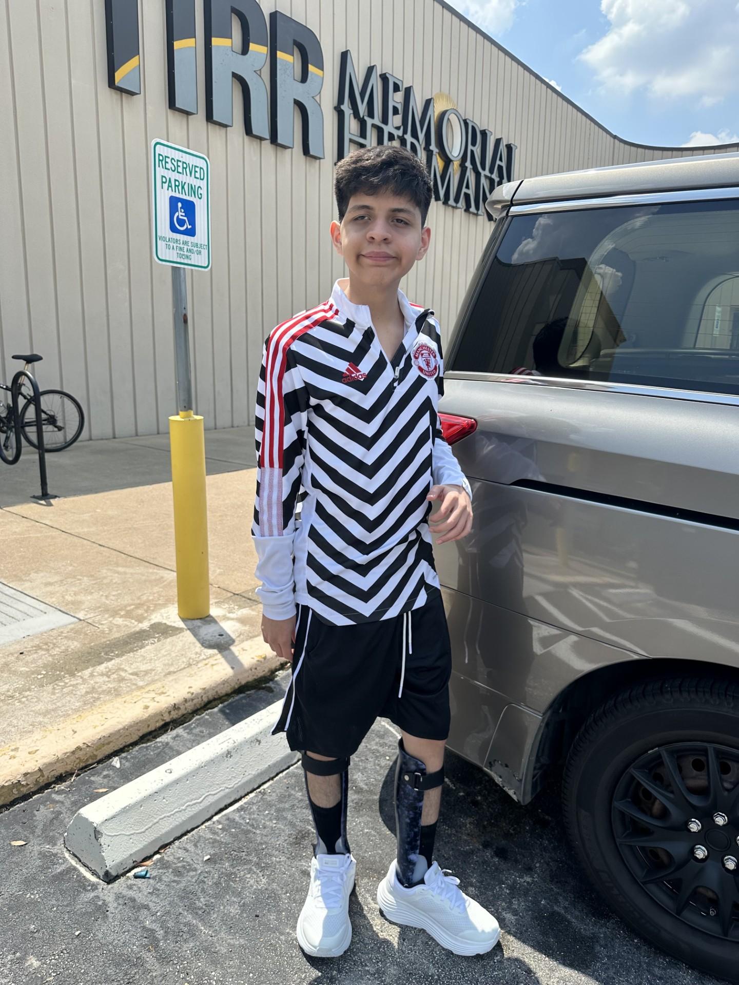 After a nearly three-month hospital stay, Camilo Mancera, 15, was transferred to TIRR Memorial Hermann for physical and occupational rehabilitation. (Photo by the Mancera family)